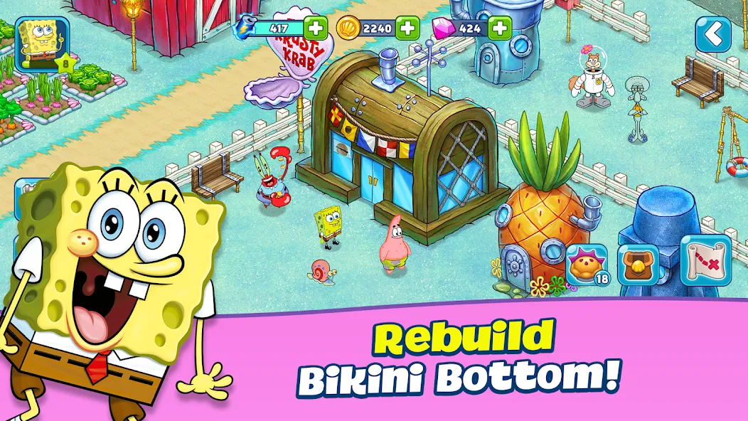 Взломанная SpongeBob Adventures: In A Jam (Спанч Боб приключения)  [МОД Много денег] — полная версия apk на Андроид screen 1