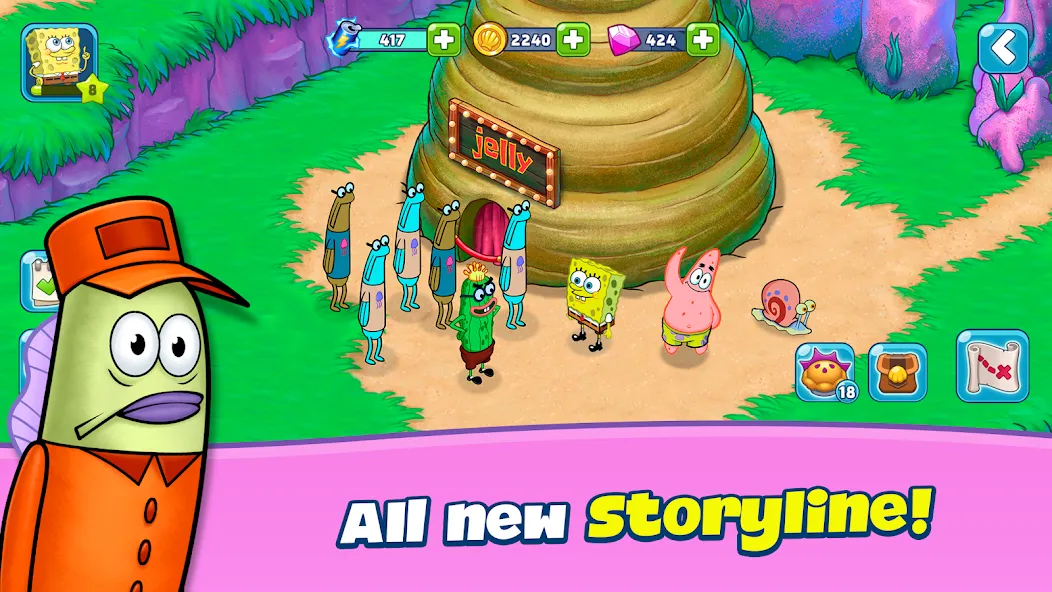 Взломанная SpongeBob Adventures: In A Jam (Спанч Боб приключения)  [МОД Много денег] — полная версия apk на Андроид screen 4