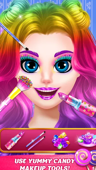 Взломанная DIY Candy Makeup-Beauty Salon (ДИУАИ Мейкап)  [МОД Menu] — полная версия apk на Андроид screen 2