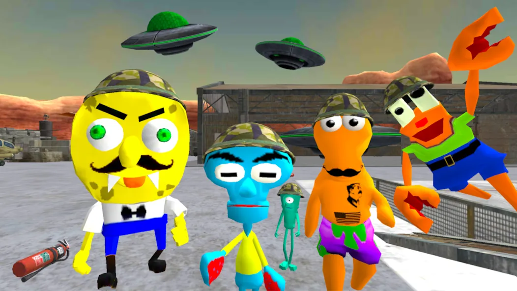 Скачать взломанную Sponge Area 51. Neighbor Alien  [МОД Бесконечные деньги] — полная версия apk на Андроид screen 1