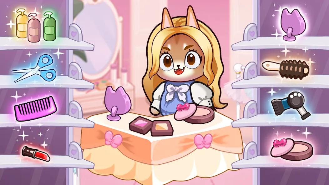 Взлом Idle Cat Makeover: Hair Salon  [МОД Много денег] — стабильная версия apk на Андроид screen 1