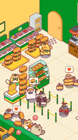 Скачать взломанную Cat Snack Bar: Cute Food Games (Кэт Снэк Бар)  [МОД Unlocked] — последняя версия apk на Андроид screen 2