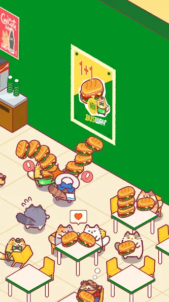 Скачать взломанную Cat Snack Bar: Cute Food Games (Кэт Снэк Бар)  [МОД Unlocked] — последняя версия apk на Андроид screen 3