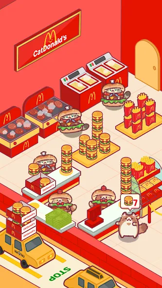 Скачать взломанную Cat Snack Bar: Cute Food Games (Кэт Снэк Бар)  [МОД Unlocked] — последняя версия apk на Андроид screen 4