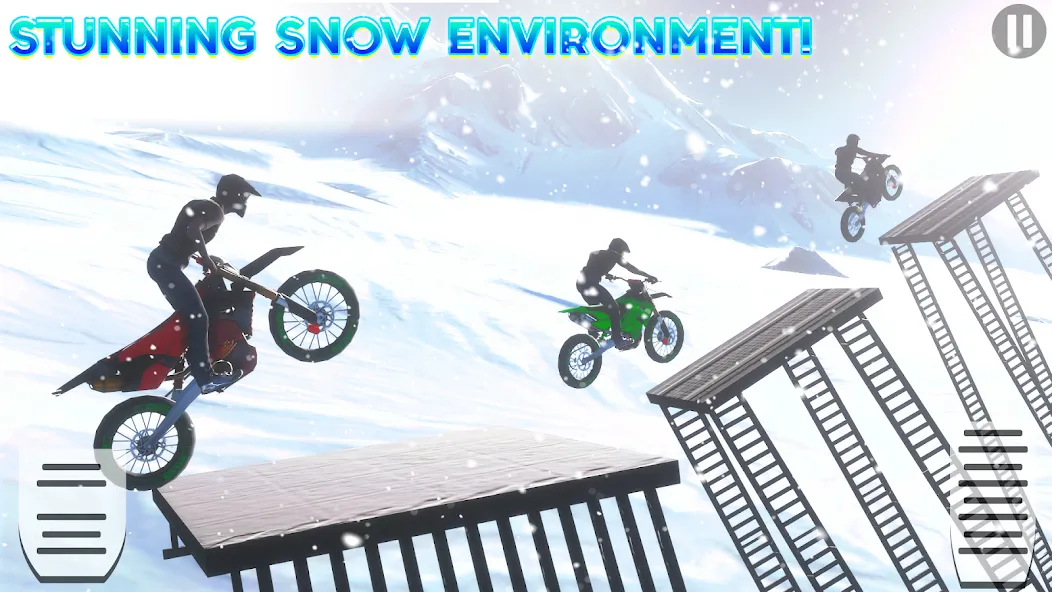 Взломанная Snow Tricky Bike Stunt Race 3D  [МОД Menu] — полная версия apk на Андроид screen 2