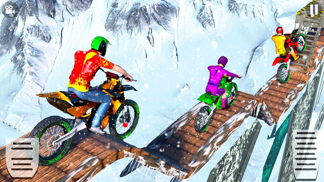 Взломанная Snow Tricky Bike Stunt Race 3D  [МОД Menu] — полная версия apk на Андроид screen 4