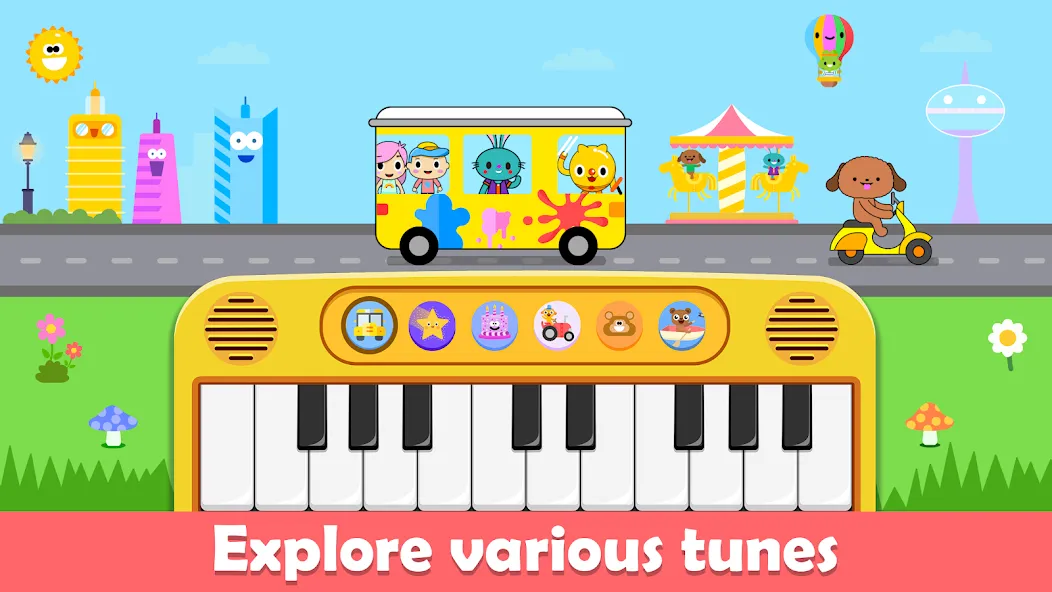 Взломанная Baby Piano Kids Music Games  [МОД Все открыто] — стабильная версия apk на Андроид screen 1