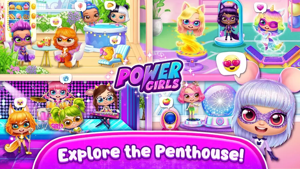 Взломанная Power Girls — Fantastic Heroes  [МОД Mega Pack] — полная версия apk на Андроид screen 3