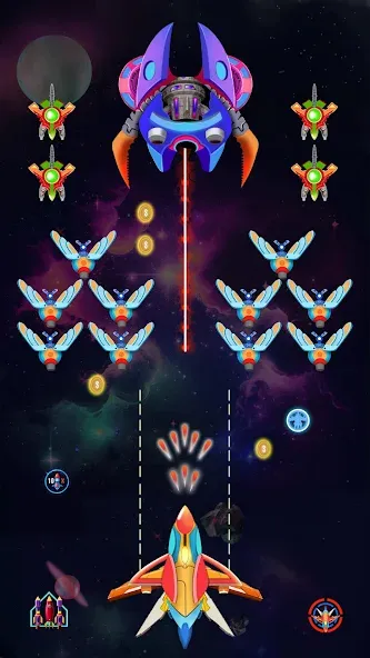 Взлом Galaxy Shooting: Alien Attack (Гэлэкси Шутинг)  [МОД Много монет] — последняя версия apk на Андроид screen 2