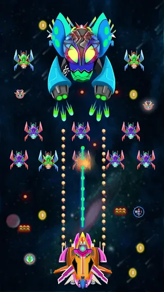 Взлом Galaxy Shooting: Alien Attack (Гэлэкси Шутинг)  [МОД Много монет] — последняя версия apk на Андроид screen 3