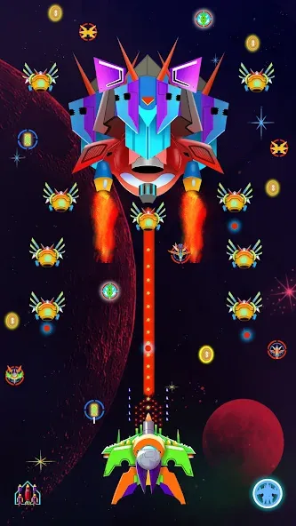 Взлом Galaxy Shooting: Alien Attack (Гэлэкси Шутинг)  [МОД Много монет] — последняя версия apk на Андроид screen 5