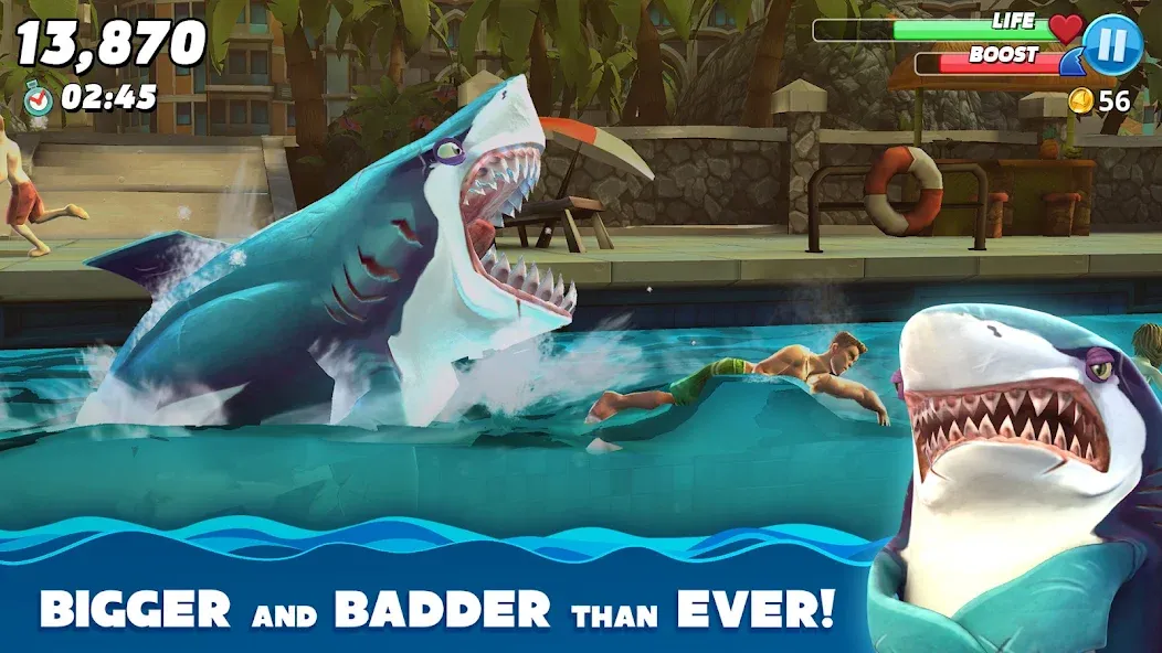 Скачать взлом Hungry Shark World (Хангри Шарк Ворлд)  [МОД Mega Pack] — последняя версия apk на Андроид screen 1