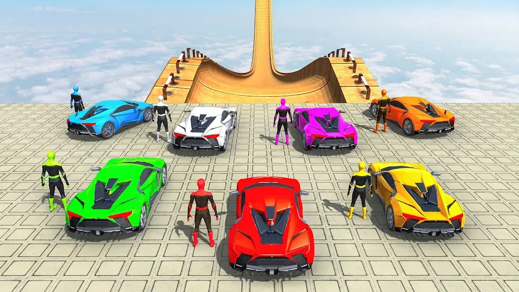 Скачать взломанную Mega Ramp Car Games Car Stunts  [МОД Mega Pack] — последняя версия apk на Андроид screen 1