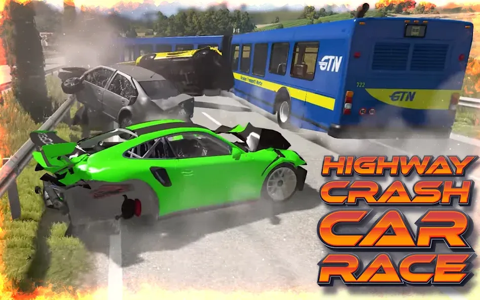 Взломанная Highway Crash Car Race  [МОД Меню] — стабильная версия apk на Андроид screen 3