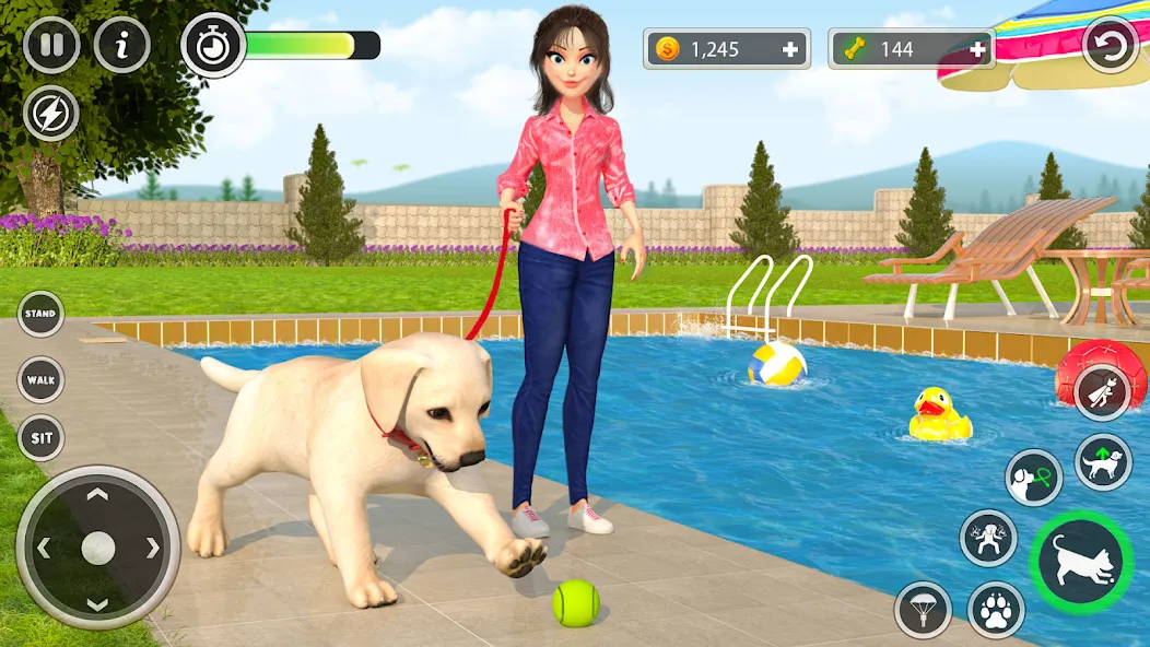 Скачать взломанную Dog Simulator Pet Dog Games 3D  [МОД Много монет] — последняя версия apk на Андроид screen 2