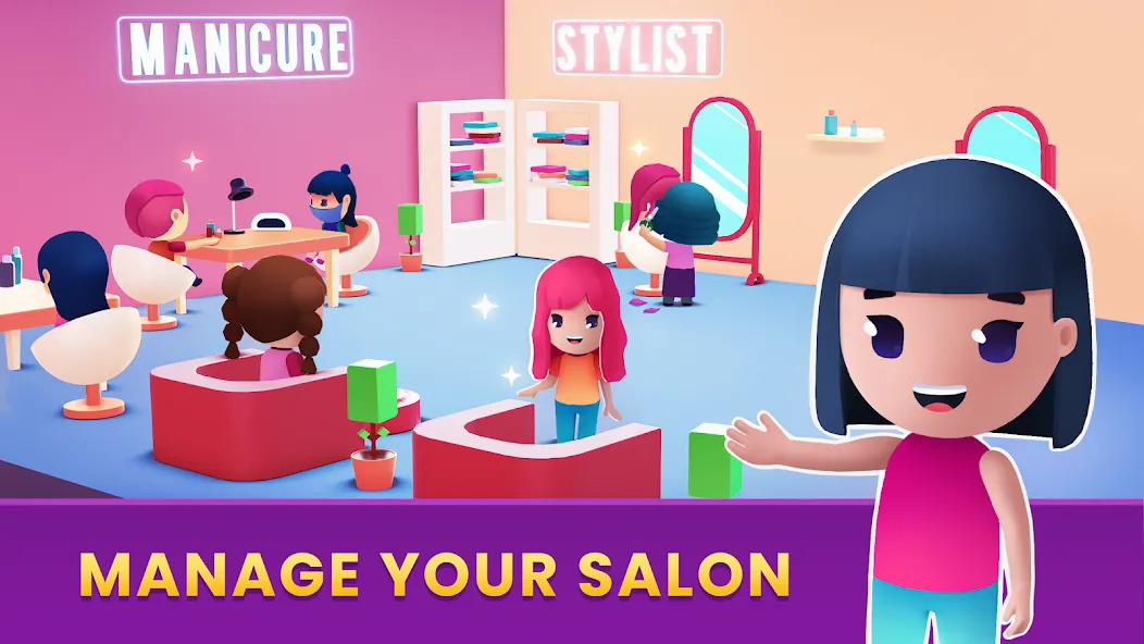 Взломанная Idle Beauty Salon Tycoon (Айдл Бьюти Салон Тайкун)  [МОД Много денег] — последняя версия apk на Андроид screen 1