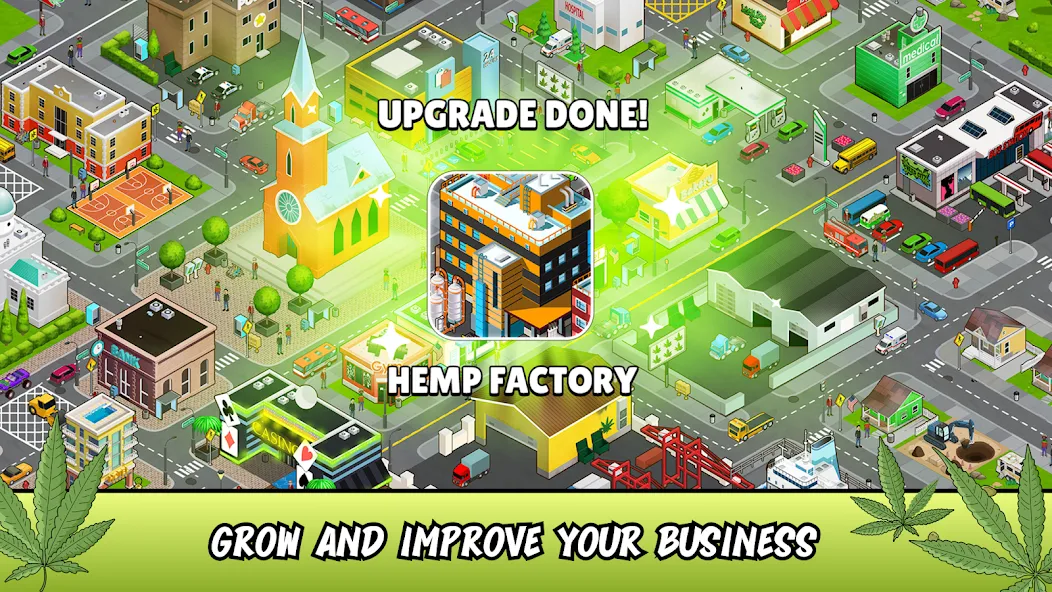 Скачать взломанную Weed City — Hemp Farm Tycoon (Уид Сити)  [МОД Много денег] — полная версия apk на Андроид screen 4