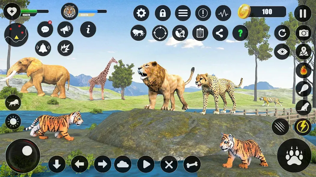 Скачать взлом Tiger Simulator Animal Games (Тигровый симулятор  игры с животными)  [МОД Много монет] — последняя версия apk на Андроид screen 1