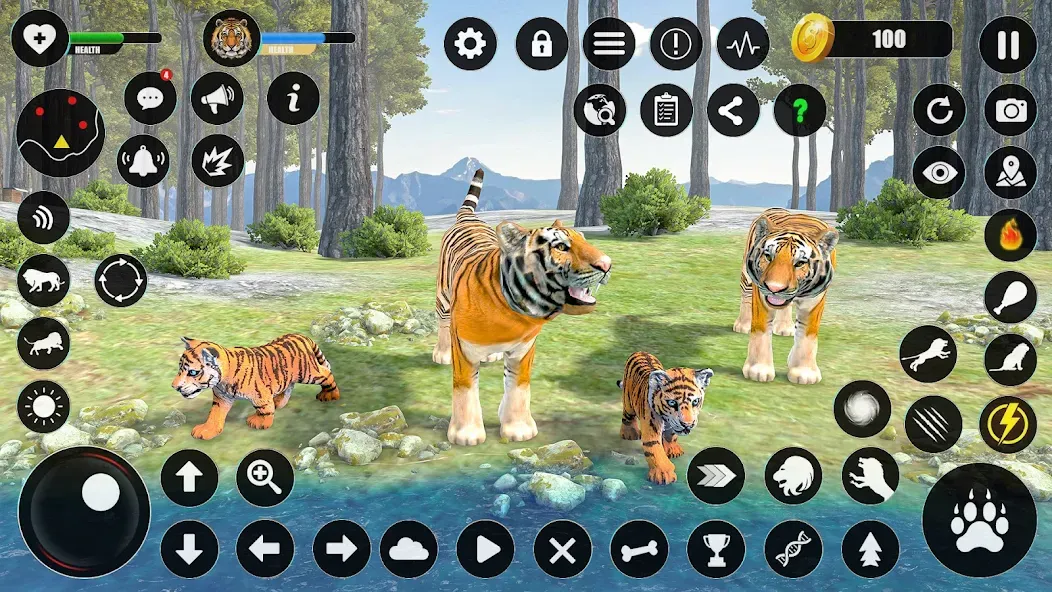 Скачать взлом Tiger Simulator Animal Games (Тигровый симулятор  игры с животными)  [МОД Много монет] — последняя версия apk на Андроид screen 2