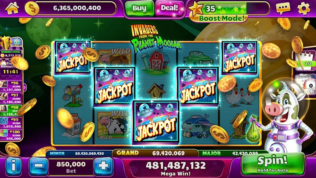 Скачать взломанную Jackpot Party Casino Slots (Джекпот Пати)  [МОД Бесконечные монеты] — стабильная версия apk на Андроид screen 3