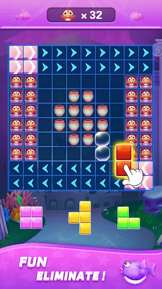 Скачать взломанную Block Ocean 1010 Puzzle Games (Блок Океан 1010 Головоломки)  [МОД Бесконечные деньги] — полная версия apk на Андроид screen 3