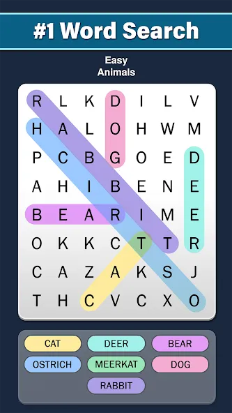 Взлом Word Search: Word Find (Ворд Срч)  [МОД Меню] — стабильная версия apk на Андроид screen 1