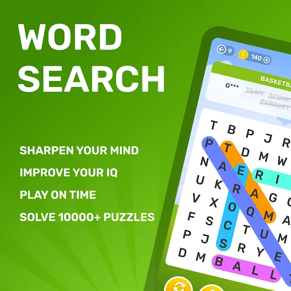 Скачать взлом Word Search Puzzle Game  [МОД Mega Pack] — стабильная версия apk на Андроид screen 1