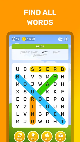 Скачать взлом Word Search Puzzle Game  [МОД Mega Pack] — стабильная версия apk на Андроид screen 2