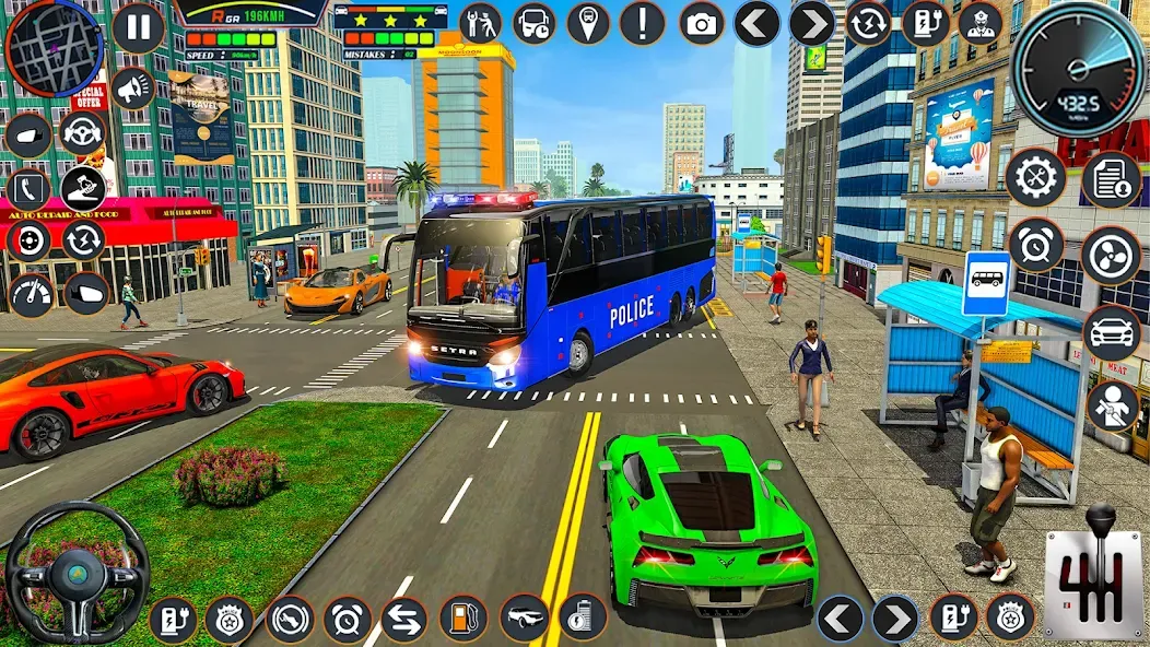 Взломанная City Bus Simulator Bus Game 3D (Полицейский автобус симулятор)  [МОД Много денег] — последняя версия apk на Андроид screen 1