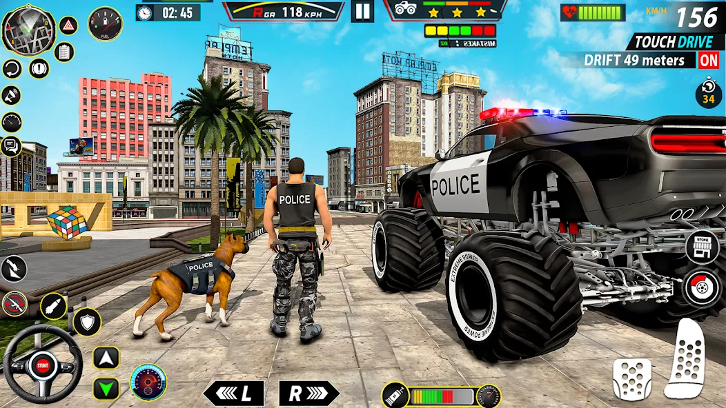 Скачать взломанную Police Monster Truck Car Games  [МОД Бесконечные деньги] — полная версия apk на Андроид screen 1