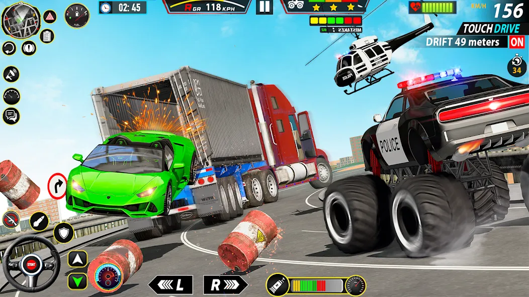 Скачать взломанную Police Monster Truck Car Games  [МОД Бесконечные деньги] — полная версия apk на Андроид screen 2