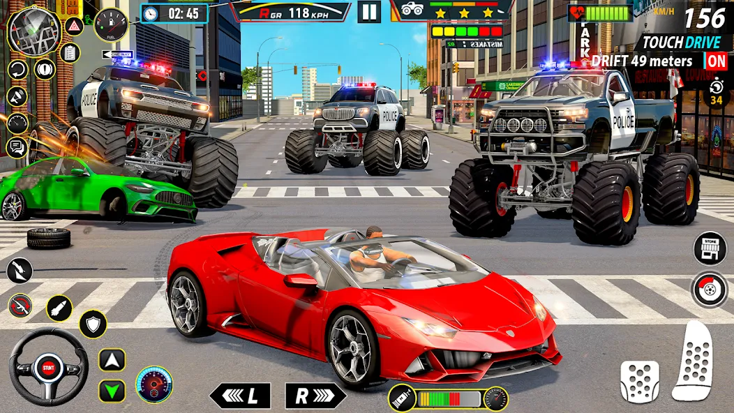 Скачать взломанную Police Monster Truck Car Games  [МОД Бесконечные деньги] — полная версия apk на Андроид screen 3