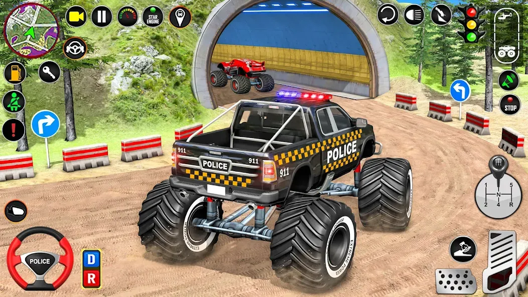 Скачать взломанную Police Monster Truck Car Games  [МОД Бесконечные деньги] — полная версия apk на Андроид screen 4