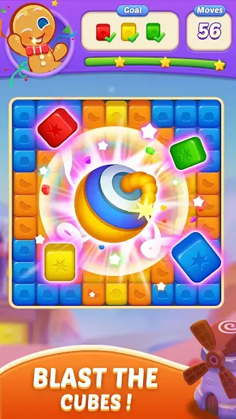 Скачать взломанную Candy Blast Fever:Cubes Crush (Кенди Бласт Фивер)  [МОД Unlimited Money] — стабильная версия apk на Андроид screen 3