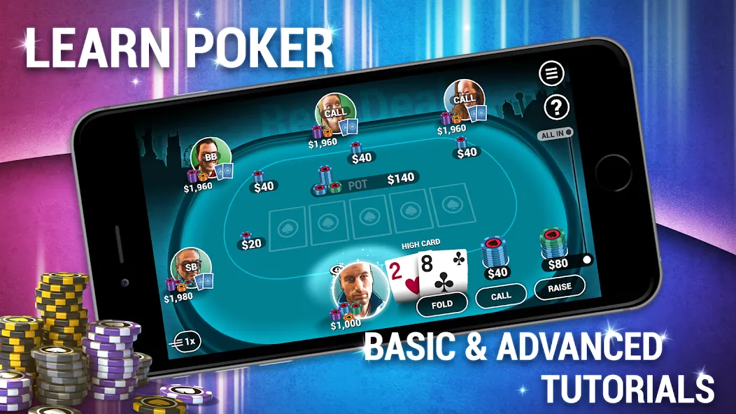 Взлом Learn How To Play Texas Poker  [МОД Много денег] — стабильная версия apk на Андроид screen 1