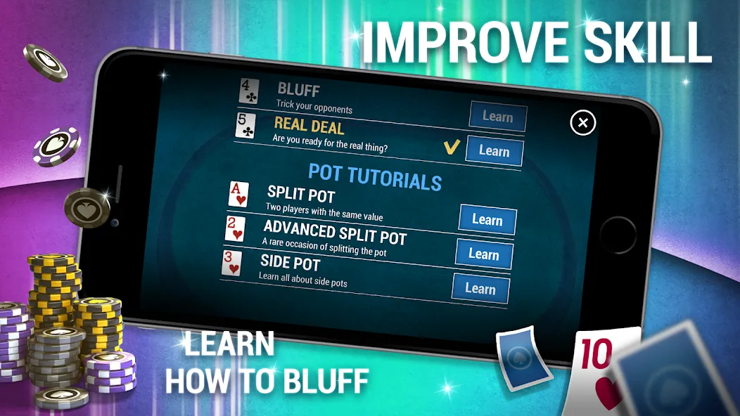 Взлом Learn How To Play Texas Poker  [МОД Много денег] — стабильная версия apk на Андроид screen 4