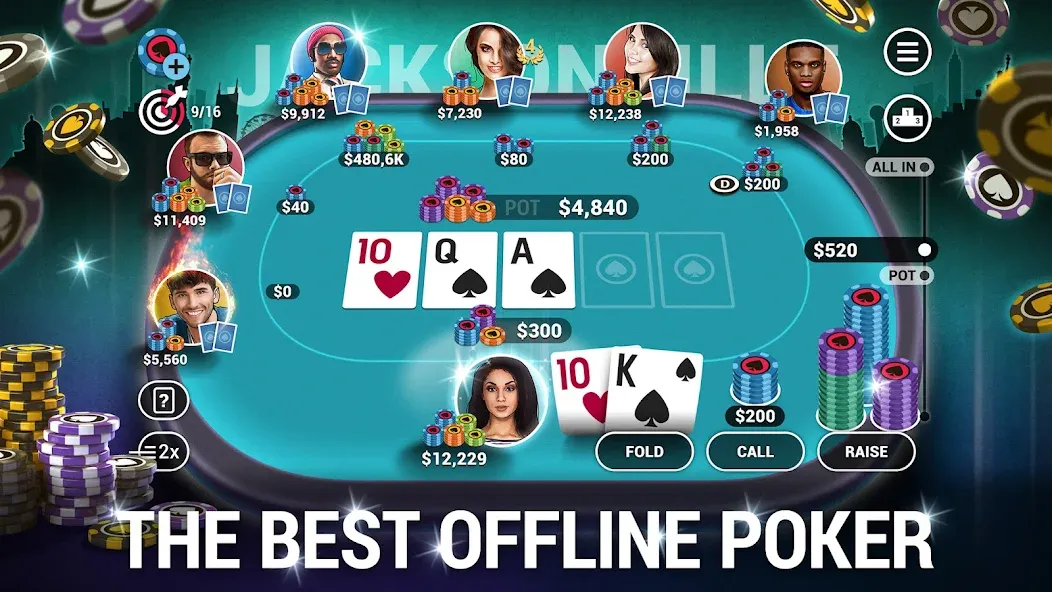 Взломанная Poker World, Offline TX Holdem (Покер Ворлд)  [МОД Бесконечные монеты] — стабильная версия apk на Андроид screen 1