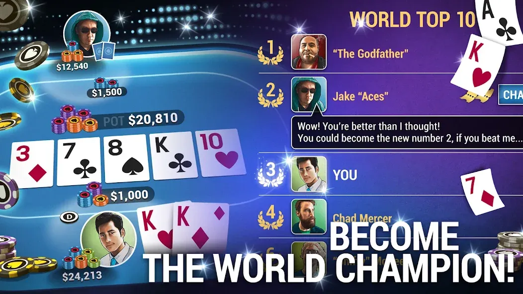 Взломанная Poker World, Offline TX Holdem (Покер Ворлд)  [МОД Бесконечные монеты] — стабильная версия apk на Андроид screen 3