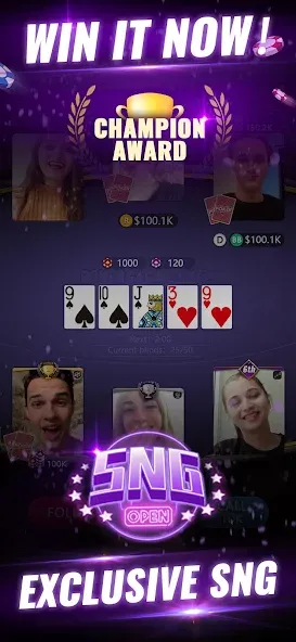 Взломанная PokerGaga: Texas Holdem Live (ПокерГага)  [МОД Unlimited Money] — стабильная версия apk на Андроид screen 3