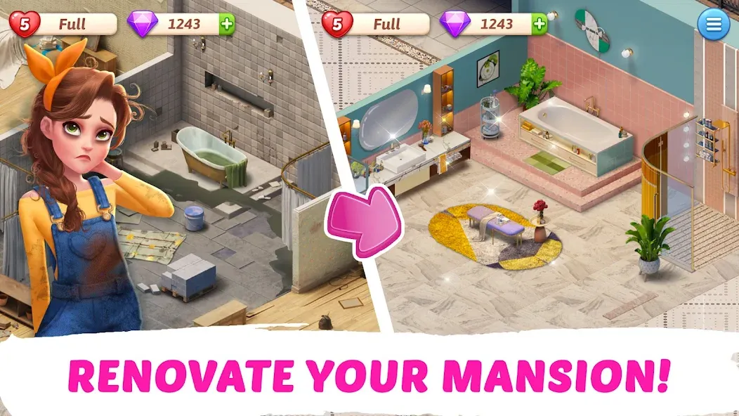 Взлом My Story — Mansion Makeover  [МОД Меню] — стабильная версия apk на Андроид screen 2