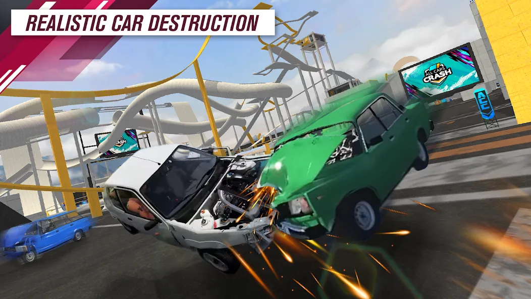 Взломанная All Cars Crash (Олл Карс Краш)  [МОД Unlocked] — полная версия apk на Андроид screen 2