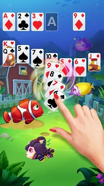 Скачать взломанную Solitaire Fish Klondike Card (Солитер Карточная игра Клондайк Фиш)  [МОД Много монет] — полная версия apk на Андроид screen 3