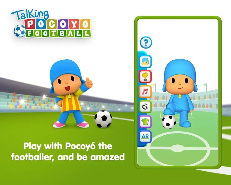 Скачать взлом Talking Pocoyo Football  [МОД Все открыто] — полная версия apk на Андроид screen 2