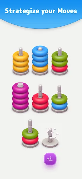 Скачать взлом Color Sort 3D — Hoop Stack  [МОД Бесконечные деньги] — последняя версия apk на Андроид screen 2