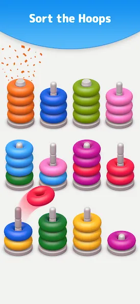 Скачать взлом Color Sort 3D — Hoop Stack  [МОД Бесконечные деньги] — последняя версия apk на Андроид screen 4