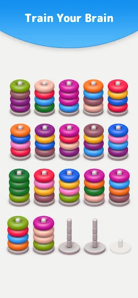 Скачать взлом Color Sort 3D — Hoop Stack  [МОД Бесконечные деньги] — последняя версия apk на Андроид screen 5