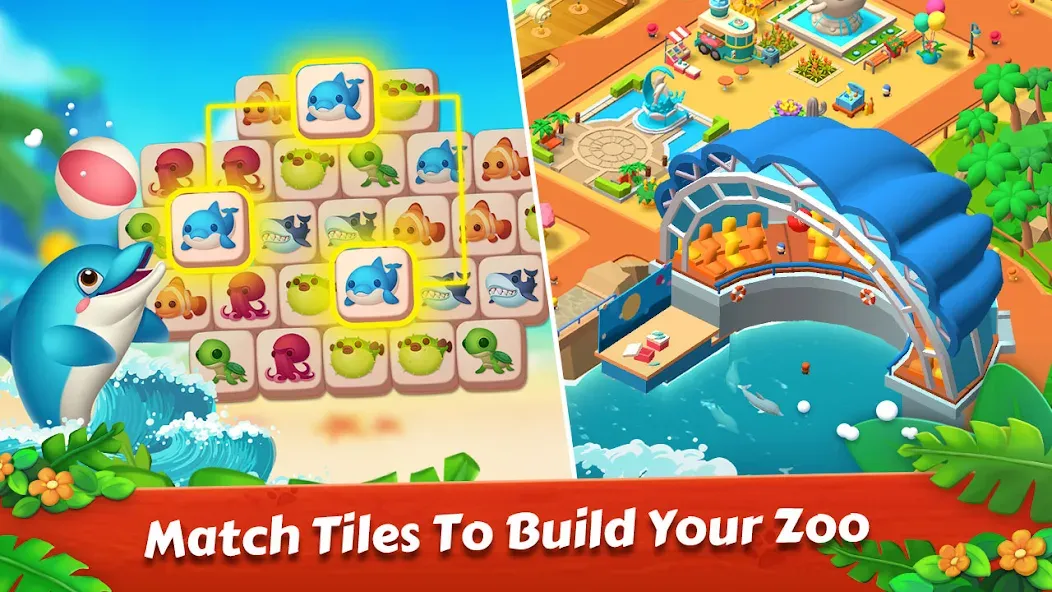 Скачать взлом Zoo Tile — Match Puzzle Game (Зу Тайл)  [МОД Unlimited Money] — последняя версия apk на Андроид screen 2