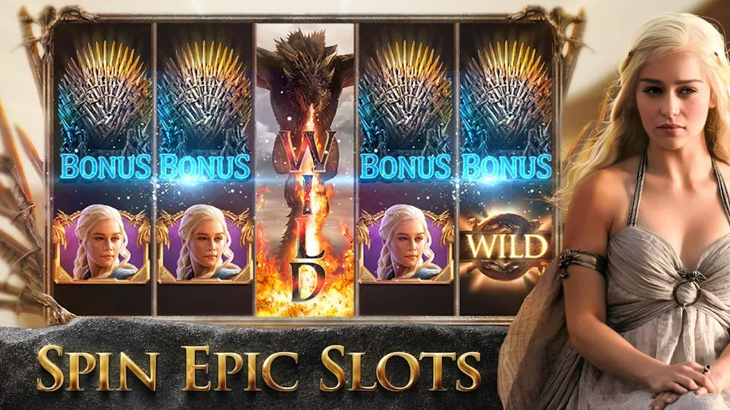 Взломанная Game of Thrones Slots Casino (Гейм оф Тронс Слотс Казино)  [МОД Много монет] — полная версия apk на Андроид screen 1