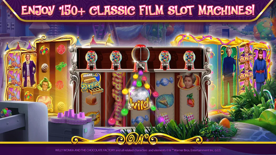 Скачать взломанную Willy Wonka Vegas Casino Slots (Вилли Вонка Вегас Казино Слоты)  [МОД Бесконечные деньги] — стабильная версия apk на Андроид screen 3