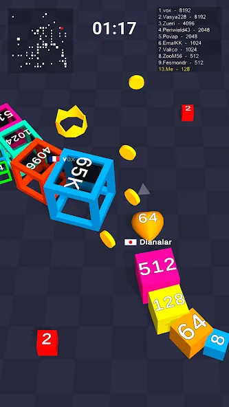 Скачать взломанную Cube Arena 2048: Merge Numbers  [МОД Unlocked] — последняя версия apk на Андроид screen 5